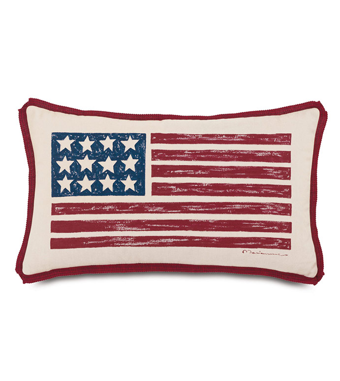  13X22 FOURTH OF JULY OUTDOOR PILLOW