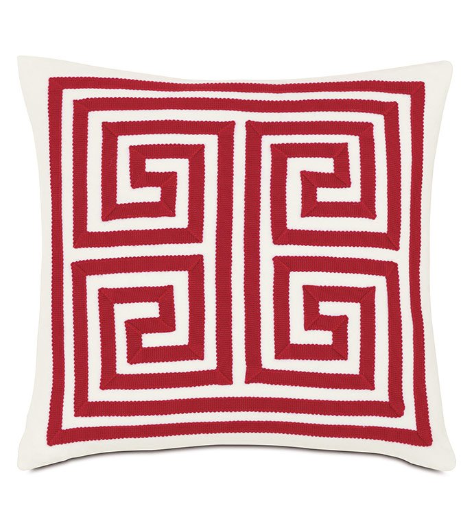 ʯ 18X18 RED MEANDROS OUTDOOR PILLOW