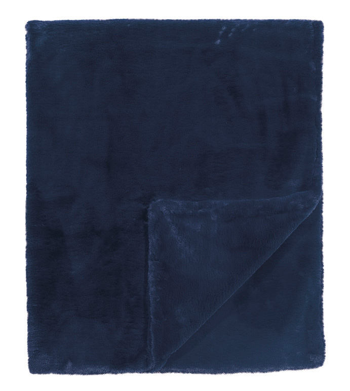 ˹ 53X80 FUR NAVY THROW