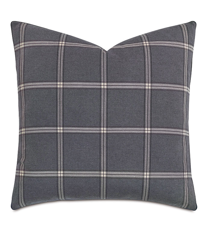 ÷ 24X24 CARMEL PLAID DECORATIVE PILLOW