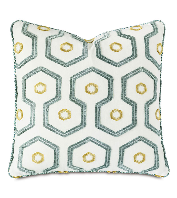 ˫ 22X22 TWIN PALMS EMBROIDERED DECORATIVE PILLOW