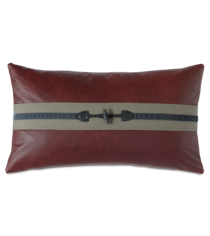  15X26 KILBOURN LEATHER DECORATIVE PILLOW