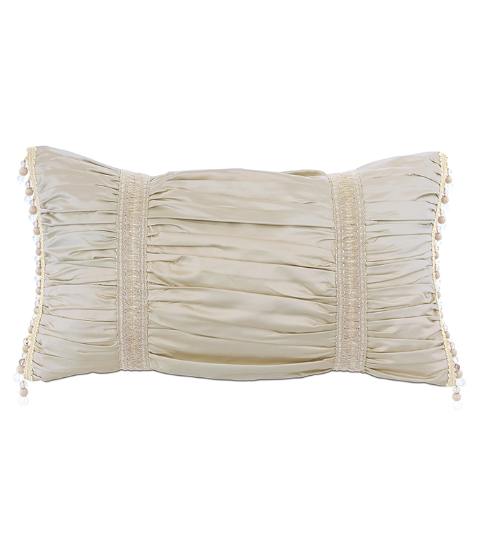  15X26 JOLENE RUCHED DECORATIVE PILLOW