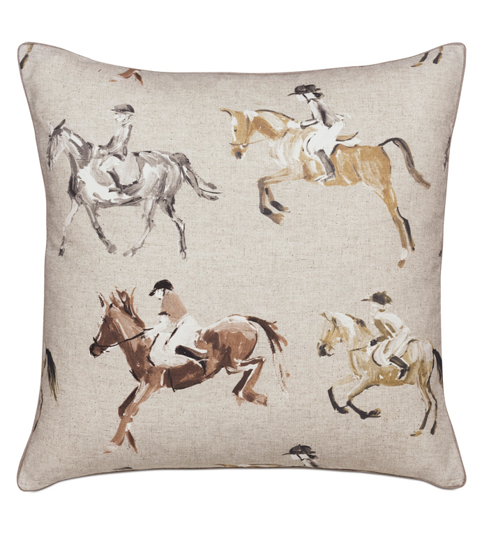  22X22 JOCKEY KHAKI DECORATIVE PILLOW