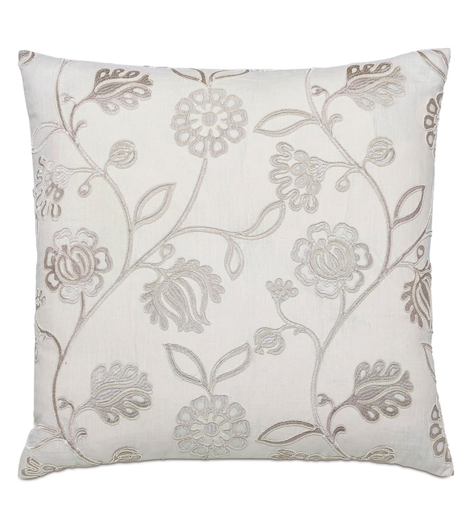  22X22 CLARION SILVER DECORATIVE PILLOW