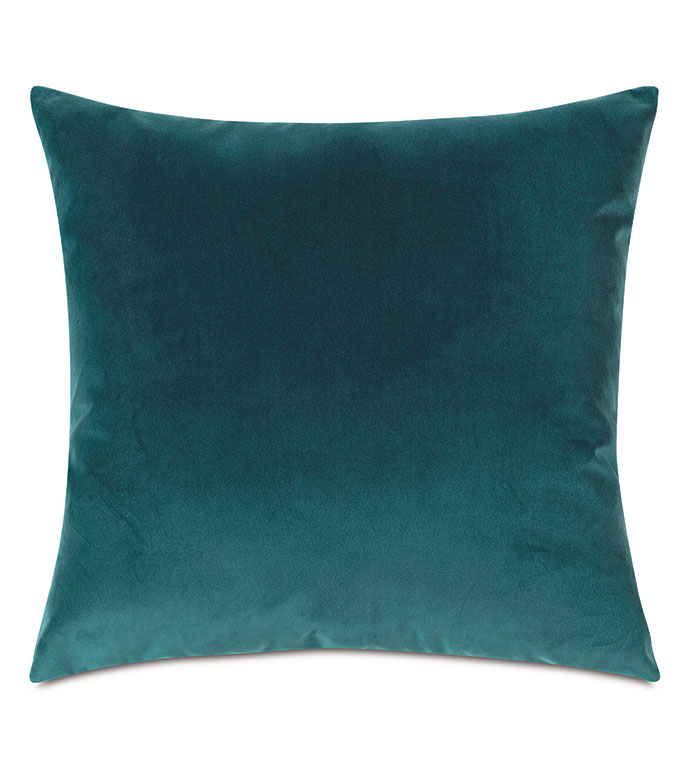 Velvet 22X22 UMA VELVET DECORATIVE PILLOW IN PEACOCK