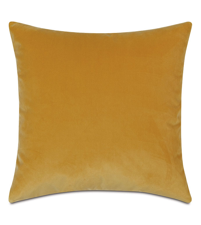 Velvet 22X22 UMA VELVET DECORATIVE PILLOW IN MUSTARD