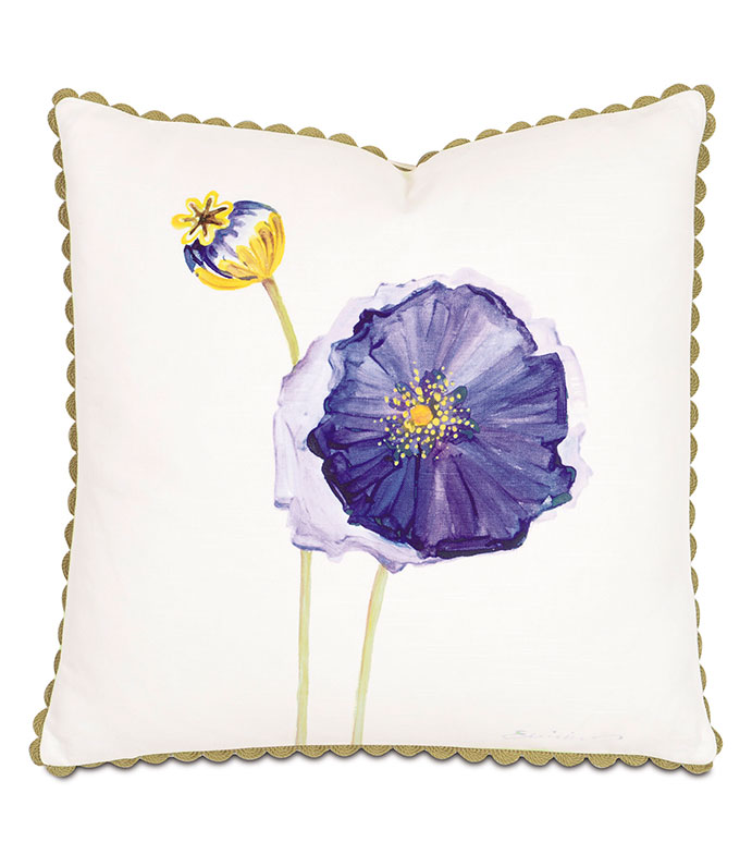  20X20 PURPLE POPPY HAND-PAINTED