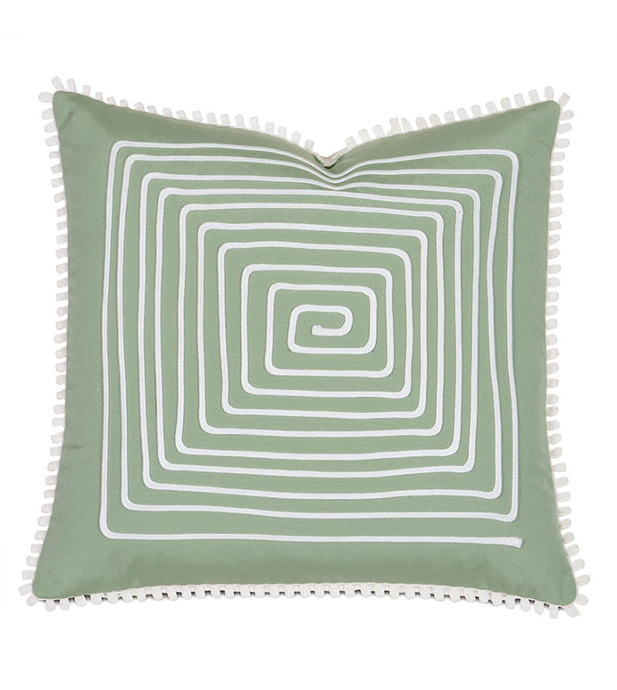 ʱ 18X18 SAIL CELADON W/LOOP TRIM