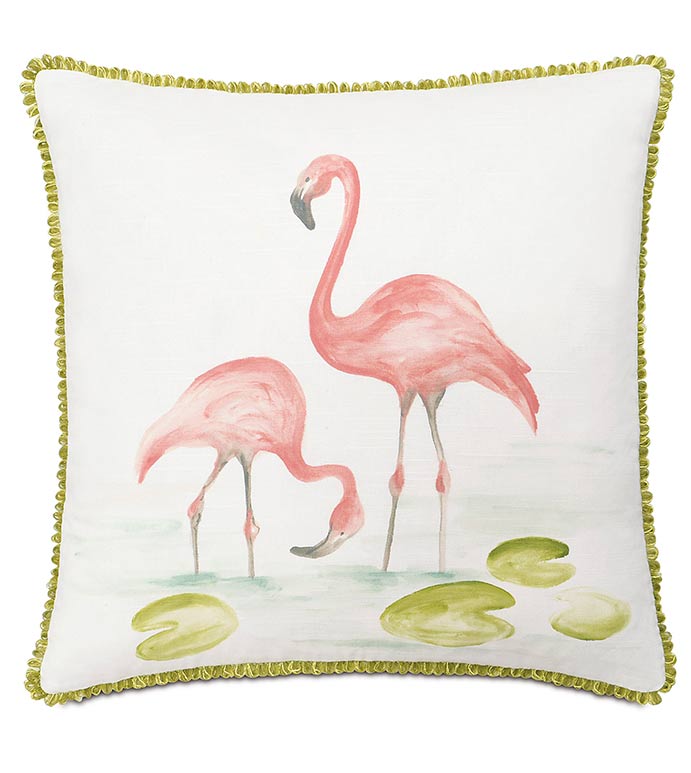 άǵ֮ 20X20 HAND-PAINTED FLAMINGOS