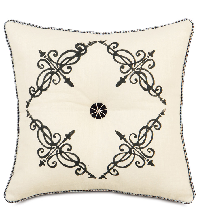 ܽ 16X16 BREEZE PEARL TUFTED (BLOCK-PRINTED)