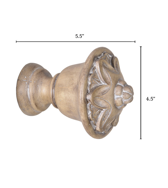ľɫ 5.5X4.5 LEGNA DRIFTWOOD LOTUS FINIAL PAIR