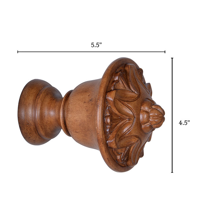 ľɫ 5.5X4.5 LEGNA MAPLE LOTUS FINIAL PAIR