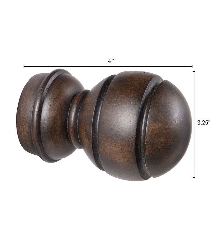 塪ľɫ 4X3.25 LEGNA WALNUT SPHERE FINIAL PAIR