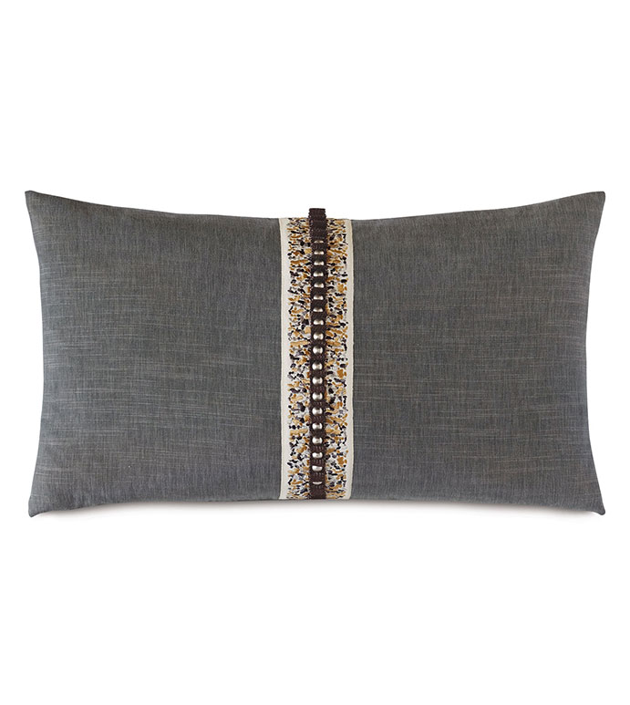 ƶ 15X26 INDOCHINE PLEATED TRIM DECORATIVE PILLOW