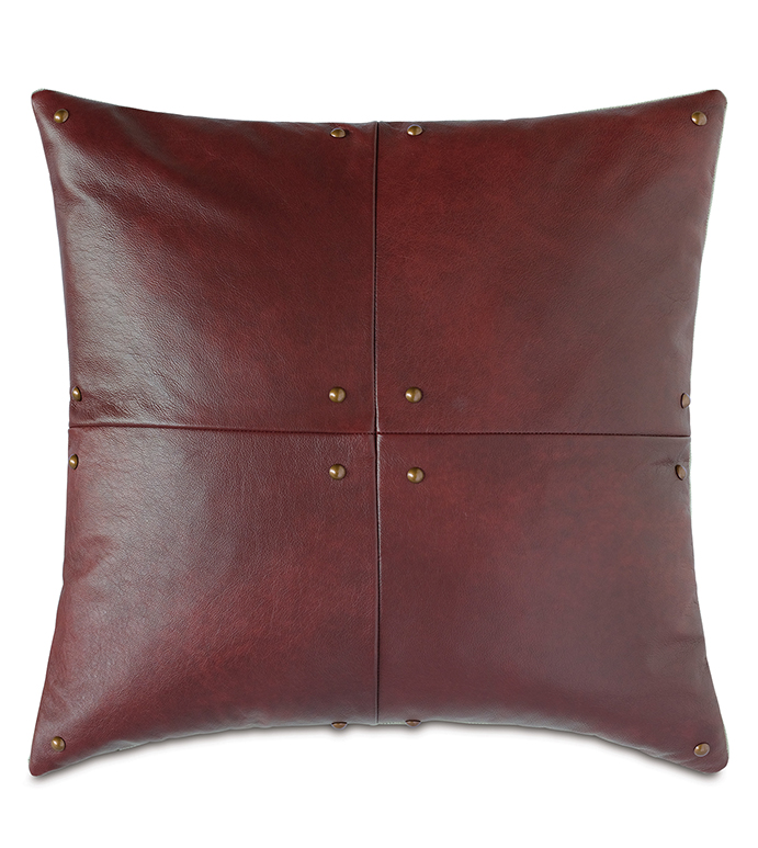  20X20 KILBOURN LEATHER DECORATIVE PILLOW