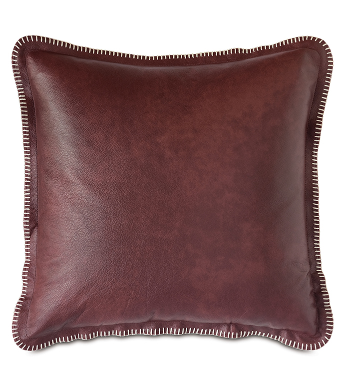  20X20 KILBOURN LEATHER DECORATIVE PILLOW