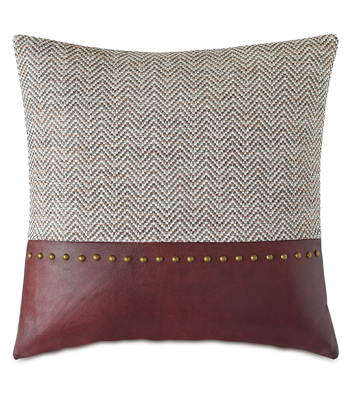  22X22 KILBOURN NAILHEAD DECORATIVE PILLOW