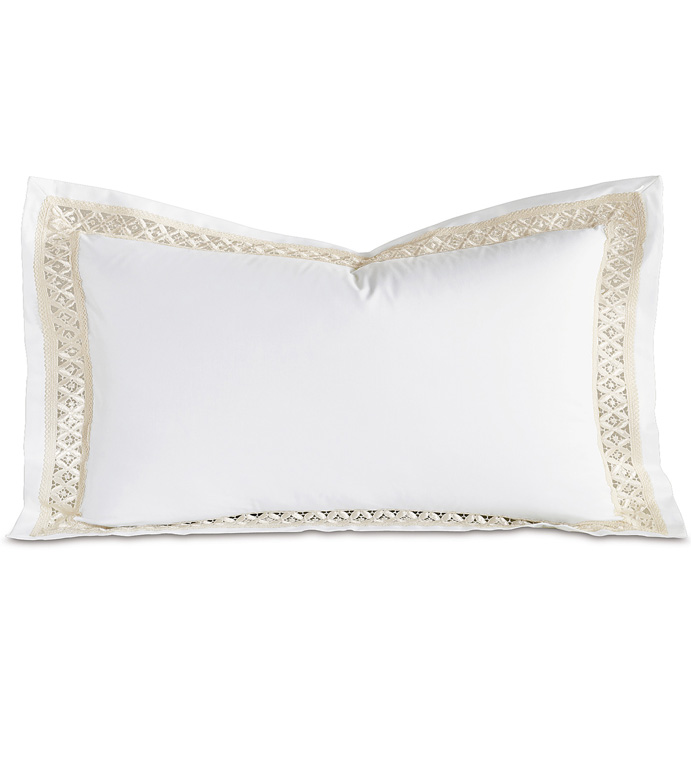 ά 21X37 JULIET WHITE/IVORY KING SHAM