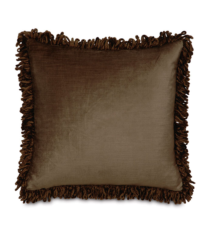 ¬ɭ 18X18 LUCERNE MOCHA W/LOOP FRINGE