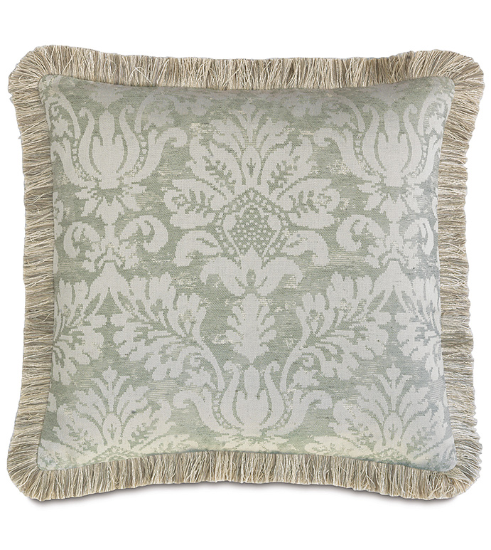  22X22 LOURDE CELADON W/BRUSH FRINGE