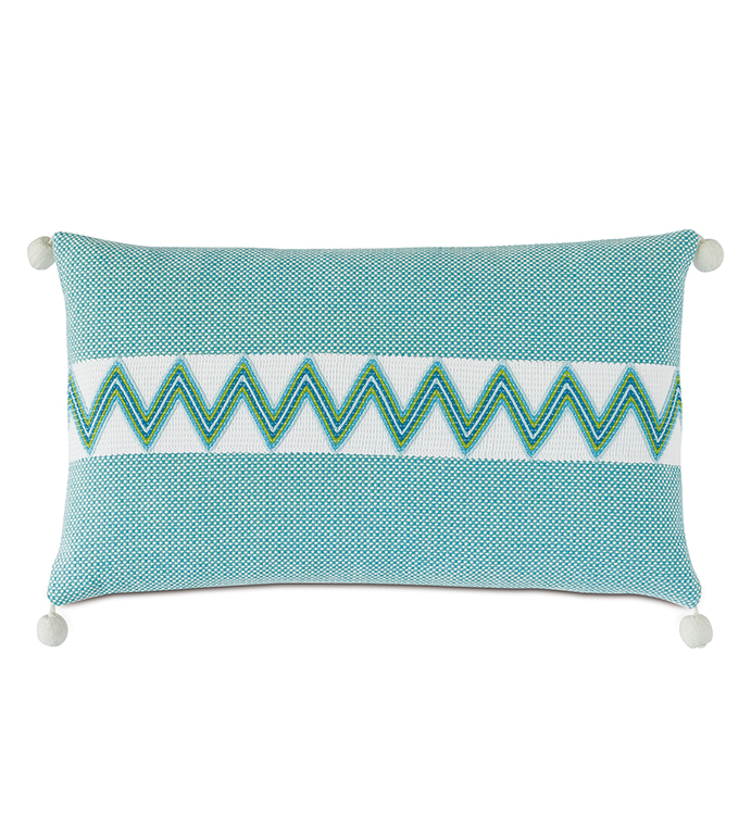  13X22 NAMALE BALL TRIM DECORATIVE PILLOW