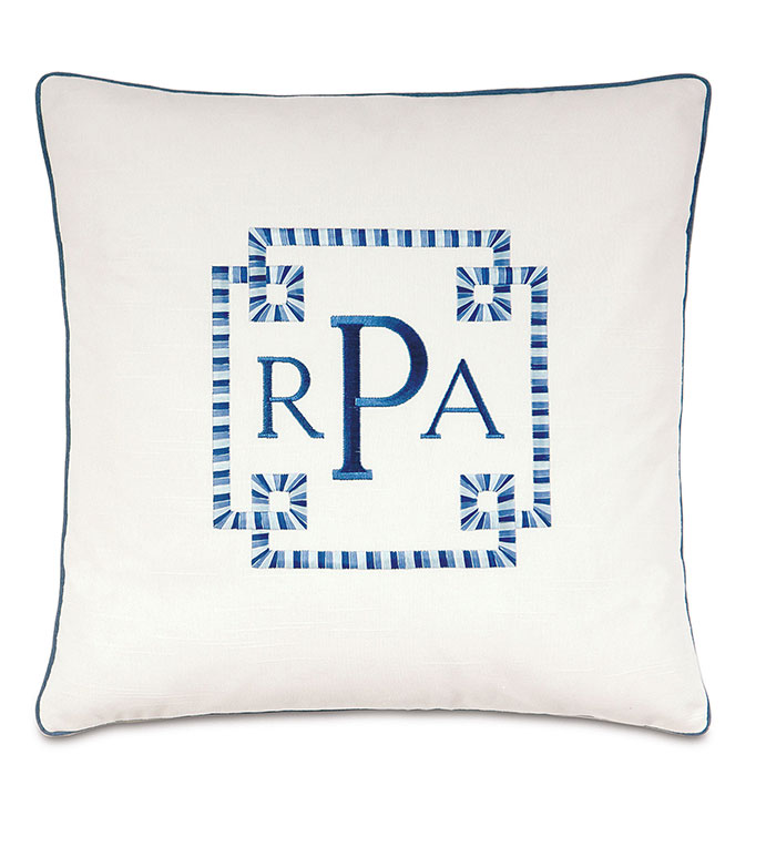 ƥ 18X18 BALDWIN WHITE W/MONOGRAM