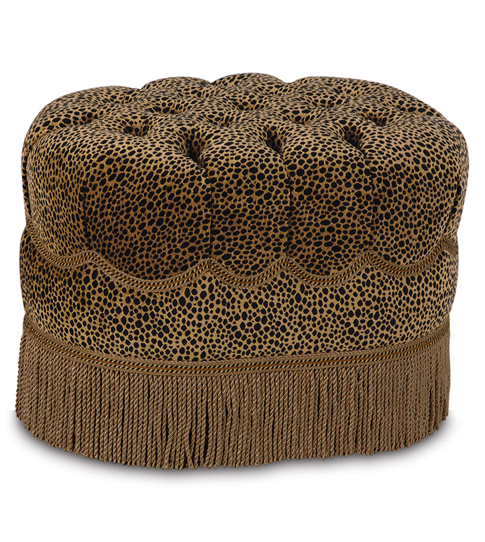  16X24X19 TOGO COIN OVAL TUFTED OTTOMAN