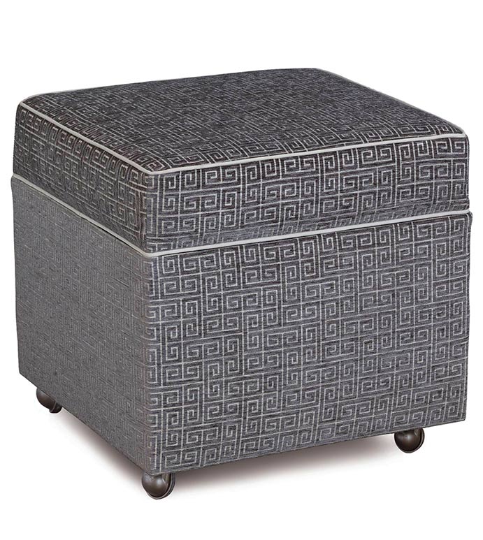  19X19X20 MURANO TAUPE STORAGE BOXED OTTOMAN