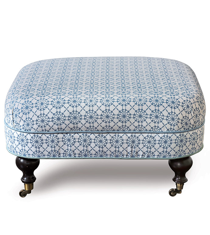  26X26X15 PASHA SKY OTTOMAN ON CASTERS