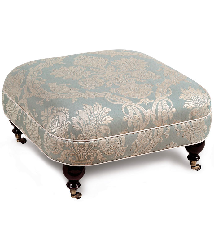  26X26X15 CARLYLE OTTOMAN ON CASTERS