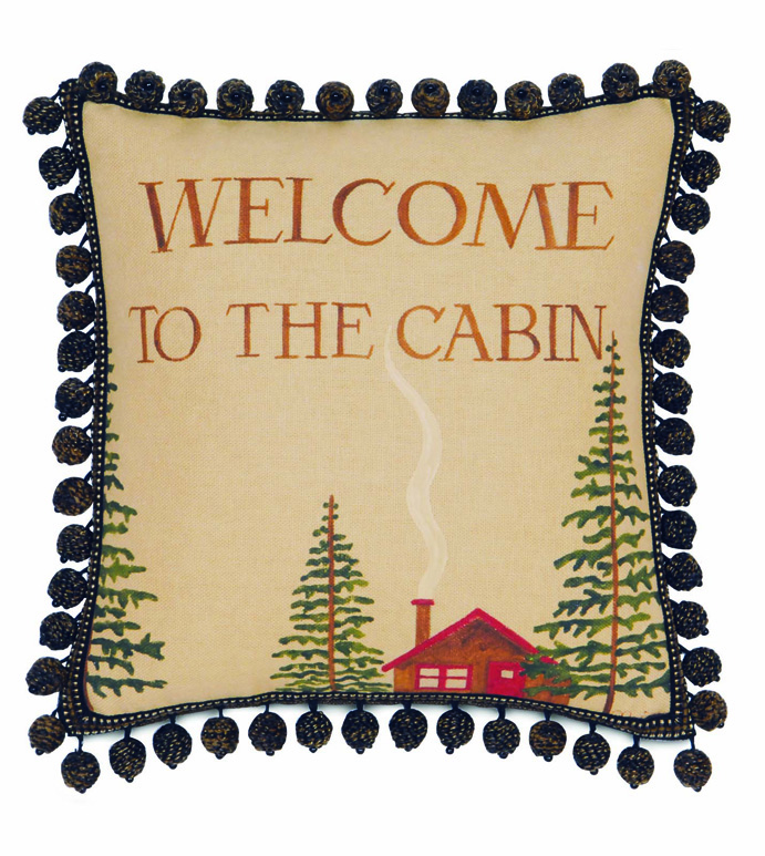 ܰ 18X18 WELCOME TO THE CABIN (REYNOLDS)