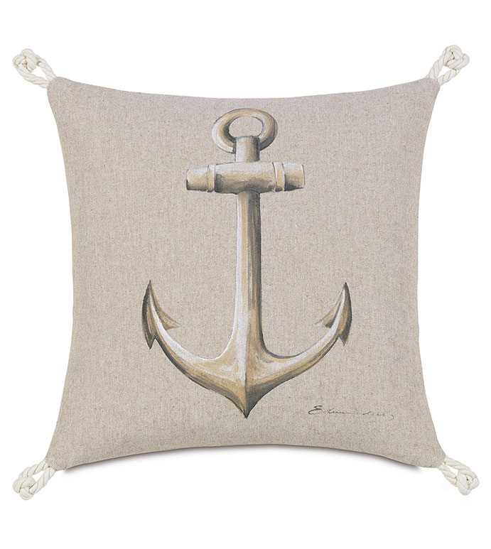  18X18 HAND-PAINTED ANCHOR