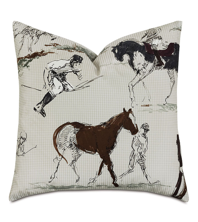  20X20 STEEPLECHASER EQUESTRIAN DECORATIVE PILLOW