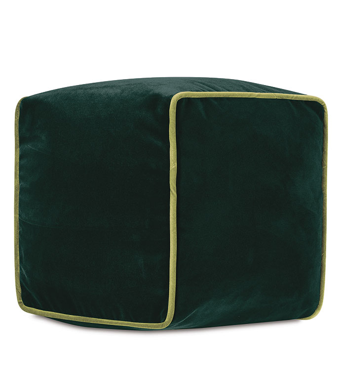 Velvet 10X10X10 UMA CUBE DECORATIVE PILLOW IN EMERALD