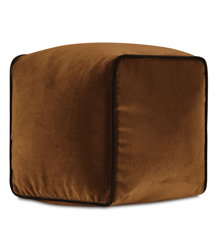 Velvet 10X10X10 UMA CUBE DECORATIVE PILLOW IN GOLD