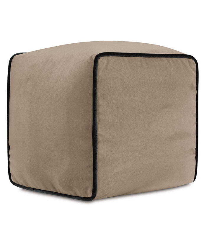 Velvet 10X10X10 UMA CUBE DECORATIVE PILLOW IN KHAKI