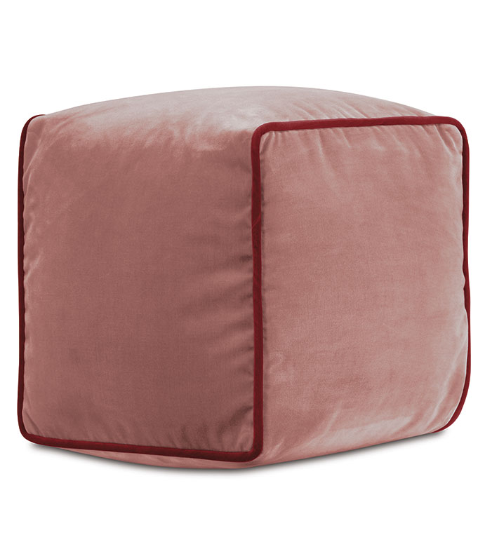 Velvet 10X10X10 UMA CUBE DECORATIVE PILLOW IN PINK