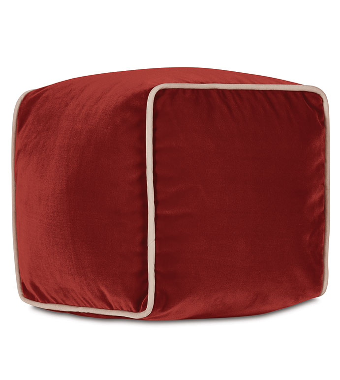 Velvet 10X10X10 UMA CUBE DECORATIVE PILLOW IN RUST