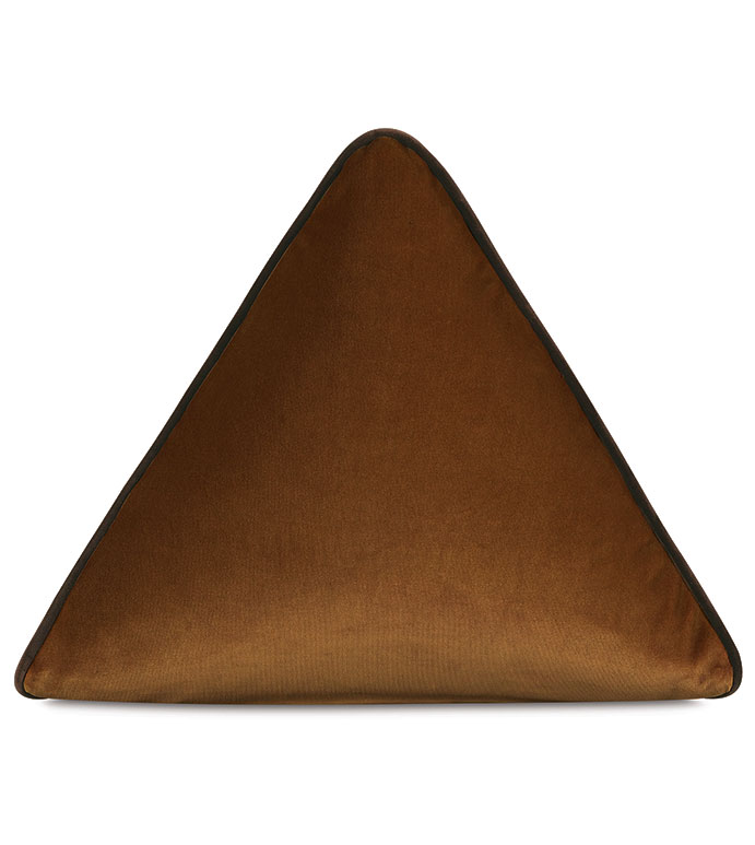 Velvet 16X16X16 UMA PYRAMID DECORATIVE PILLOW IN GOLD