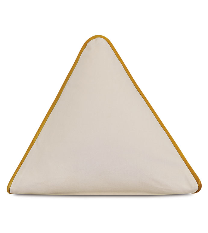 Velvet 16X16X16 UMA PYRAMID DECORATIVE PILLOW IN IVORY