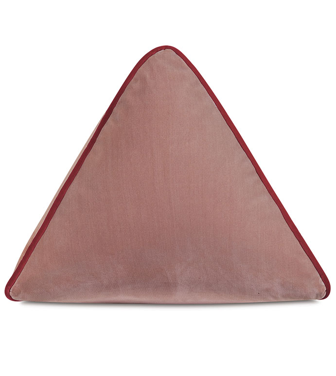 Velvet 16X16X16 UMA PYRAMID DECORATIVE PILLOW IN PINK