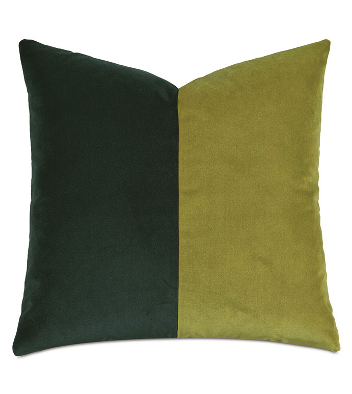 Velvet 20X20 UMA COLORBLOCK DECORATIVE PILLOW IN LIME