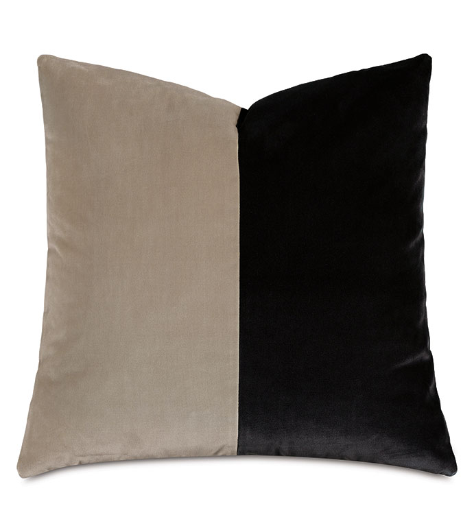 Velvet 20X20 UMA COLORBLOCK DECORATIVE PILLOW IN MONOCHROME