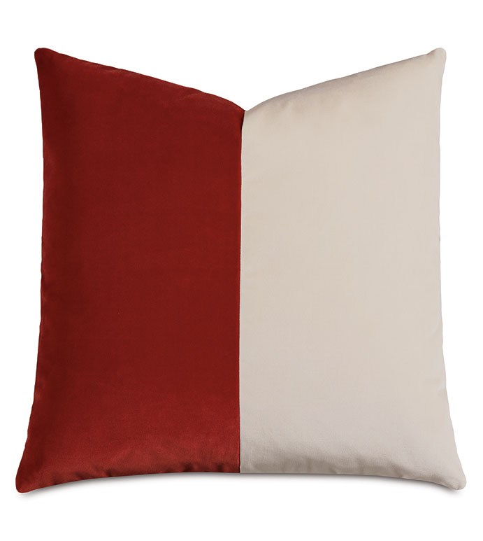 Velvet 20X20 UMA COLORBLOCK DECORATIVE PILLOW IN RUST