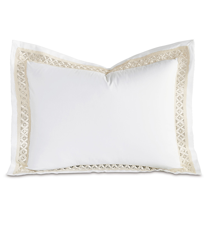 ά 20X27 JULIET WHITE/IVORY STANDARD SHAM