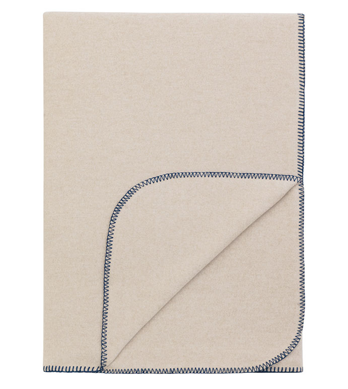 ̺ 52X80 BRERA THROW/DENIM BLANKET STITCH