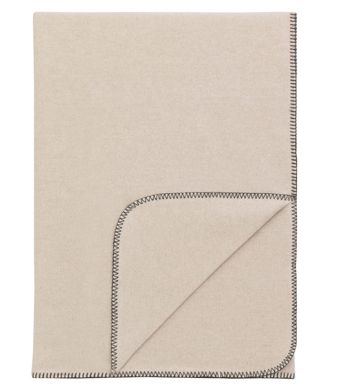 ̺ 52X80 BRERA THROW/GREY BLANKET STITCH