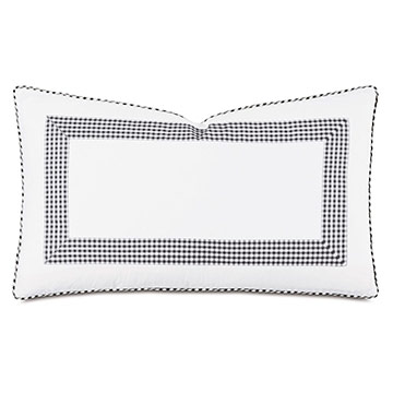 -ɫ 13X22 MALAYA GINGHAM DECORATIVE PILLOW IN BLACK