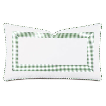 -ɫ 13X22 MALAYA GINGHAM DECORATIVE PILLOW IN LEAF